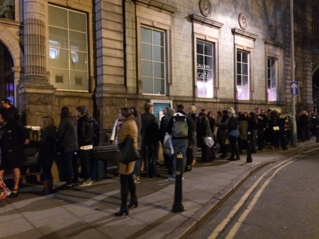  There were lines out the door to get into Aberdeen art gallery's after hours: extreme makeover, where we were performing 